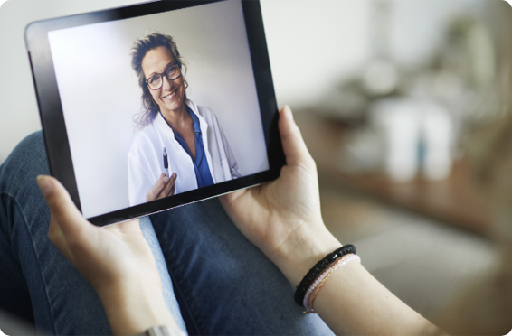 Patient on a virtual appointment with their healthcare provider.